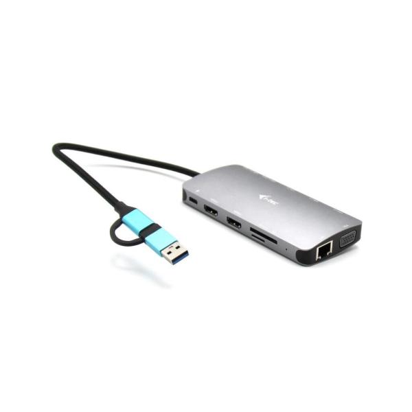 i-tec USB 3.0 USB-C/ Thunderbolt 3x Display Metal Nano Dock with LAN,  PD 100 W