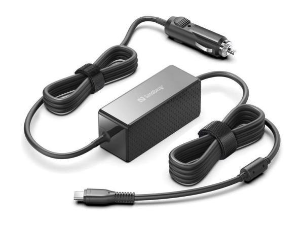 Sandberg nabíječka do auta USB-C,  PD 100 W,  12-24 V,  černá