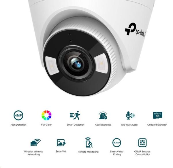 TP-Link VIGI C440(4mm),  4MP,  Turret,  PoE,  IR 30m,  Micro SD card1
