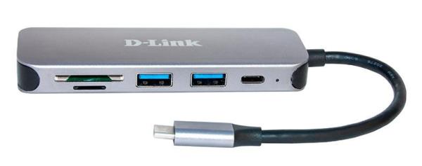 D-Link DUB-2325 USB-C Hub with SD/ microSD Card Reader,  2x USB3.00