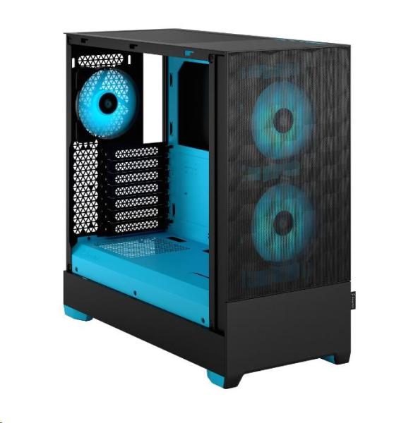 FRACTAL DESIGN skříň Pop Air RGB Cyan Core TG Clear Tint,  2x USB 3.0,  bez zdroje,  ATX9