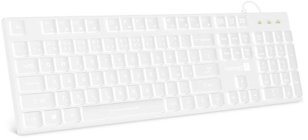 CONNECT IT kancelářská podsvícená klávesnice Chocolate WhiteStar,  CZ + SK verze,  bílá