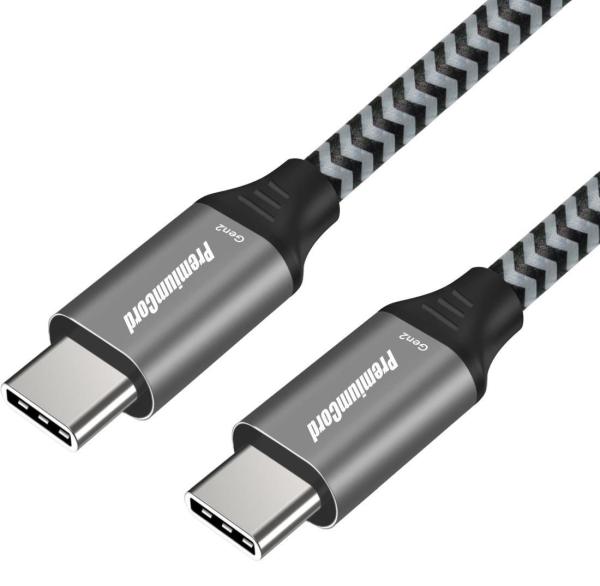 PREMIUMCORD Kabel USB-C (USB 3.2 Gen 2,  3A,  60W,  20Gbit/ s) bavlněný oplet,  1, 5m