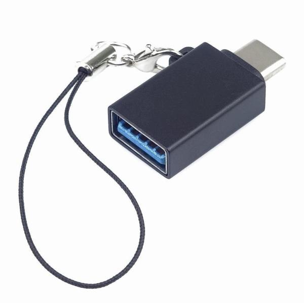 PremiumCord adaptér USB-C male - USB3.0  A female,  OTG,  černý s očkem na zavěšení