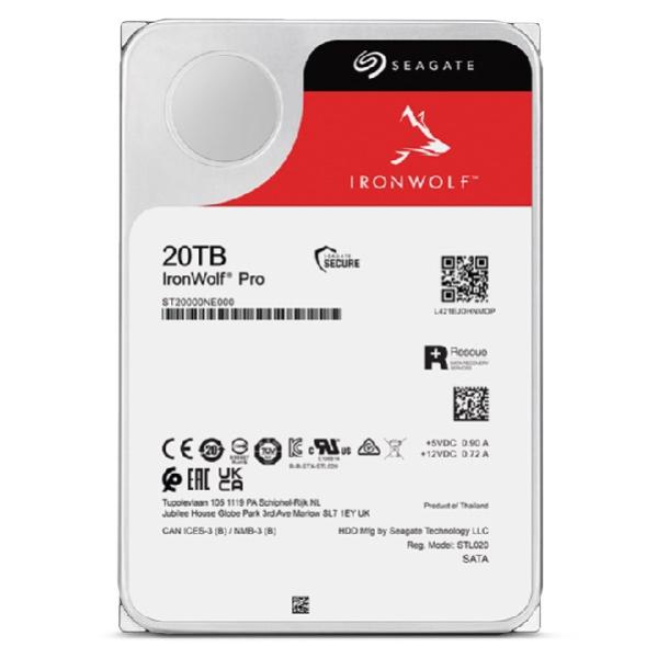 SEAGATE HDD 20TB IRONWOLF PRO (NAS),  3.5",  SATAIII,  7200 RPM,  Cache 256MB3