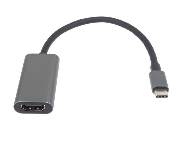 PremiumCord Převodník USB-C na HDMI, rozlišení 4K a FULL HD 1080p, kovové pouzdro1