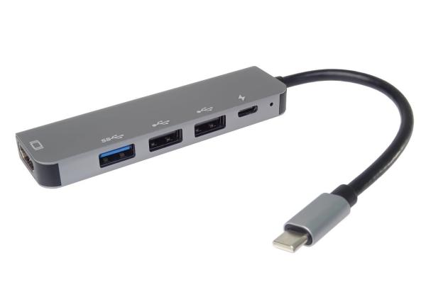 PremiumCord Adaptér USB-C na HDMI + USB3.0 + 2x USB2.0 + PD(power delivery)5