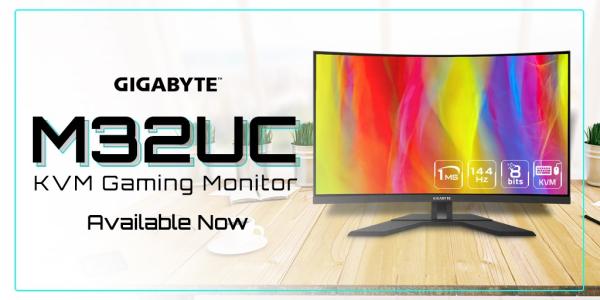 GIGABYTE LCD - 31, 5" Gaming monitor M32UC UHD,  3840x2160,  144Hz,  3000:1,  350cd/ m2,  1ms,  2xHDMI 2.1,  1xDP,  1xUSB-C,  SS VA12