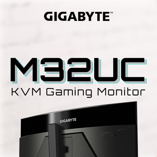 GIGABYTE LCD - 31, 5" Gaming monitor M32UC UHD,  3840x2160,  144Hz,  3000:1,  350cd/ m2,  1ms,  2xHDMI 2.1,  1xDP,  1xUSB-C,  SS VA2