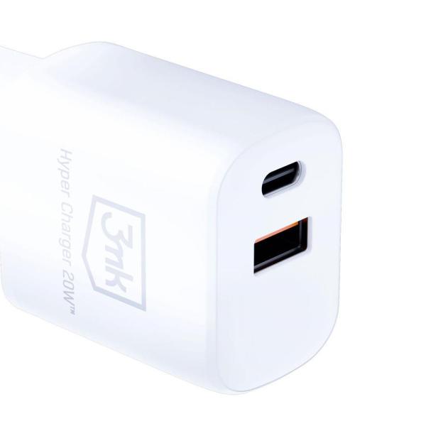 3mk síťová nabíječka - Hyper Charger 20W,  bílá2