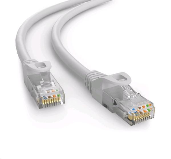 C-TECH kabel patchcord Cat6e,  UTP,  šedý,  30m