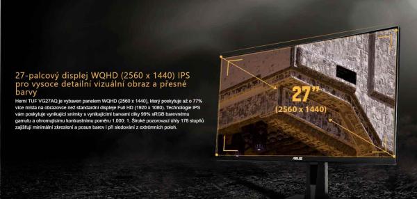 ASUS LCD 27" VG27AQ TUF Gaming 2560x1440 IPS 350cm 1ms MPRT 165Hz repro DP HDMI vesa0