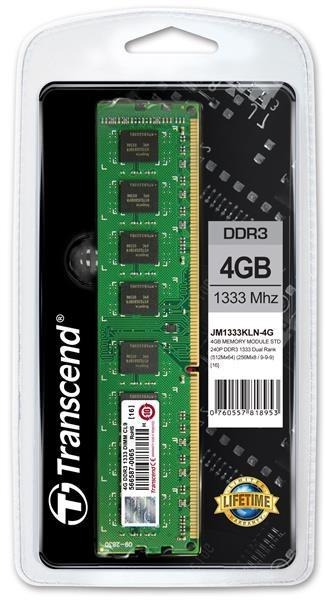 TRANSCEND TSRam™ DDR3 4GB 1333MHz DIMM, 256Mx8 CL9, maloobchod0