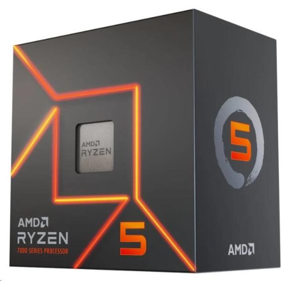 CPU AMD RYZEN 5 7600,  6-core,  3.8GHz,  38MB cache,  65W,  socket AM5,  BOX