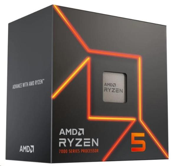 CPU AMD RYZEN 5 7600, 6-core, 3.8GHz, 38MB cache, 65W, socket AM5, BOX2