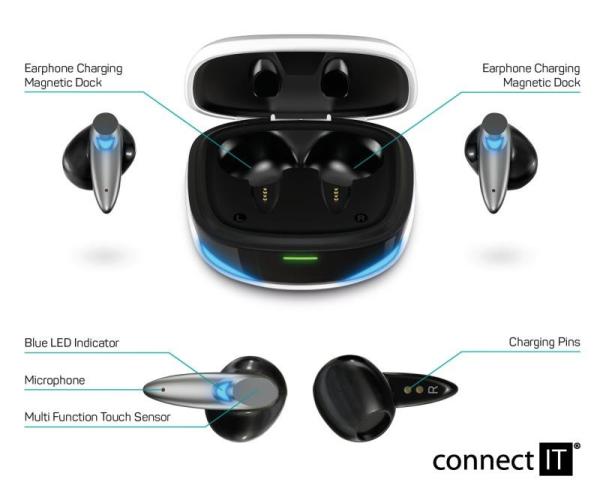 CONNECT IT NEO True Wireless sluchátka do uší s mikrofonem,  bílá3