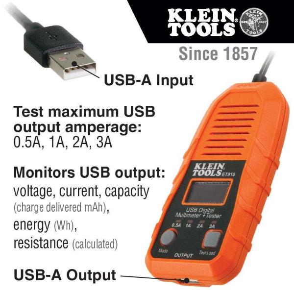 KLEIN TOOLS - USB Digitální měřič a tester,  USB-A4