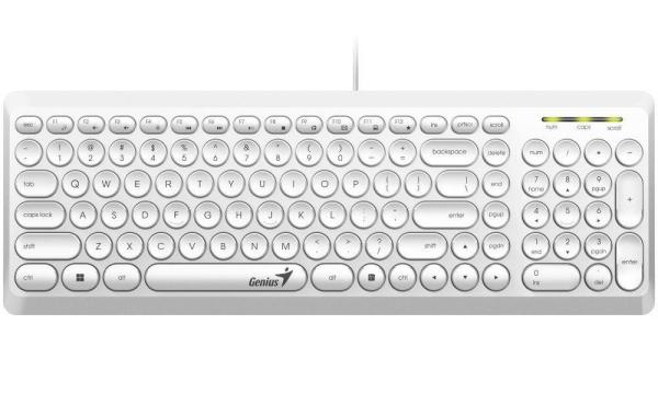 GENIUS klávesnice Slimstar Q200 White/  Drátová/  USB/  bílá/  retro design/  CZ+SK layout