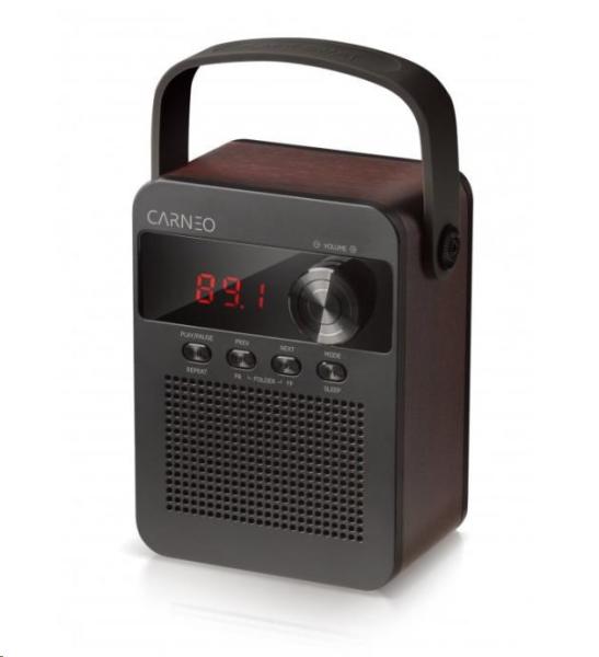 CARNEO F90 FM rádio,  bluetooth reproduktor,  black/ wood