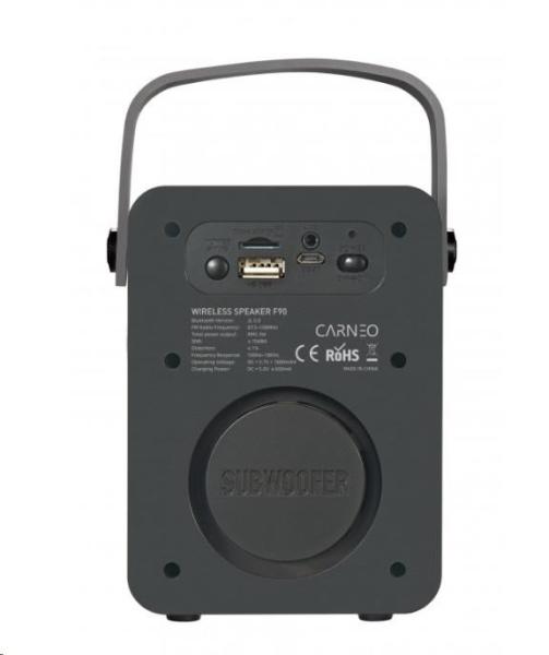 CARNEO F90 FM rádio,  bluetooth reproduktor,  black/ wood1