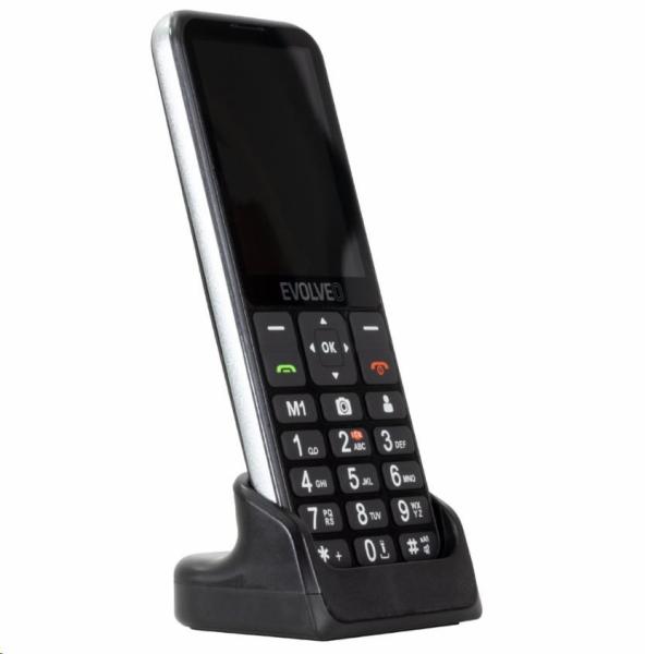 EVOLVEO EasyPhone LT,  mobilní telefon pro seniory s nabíjecím stojánkem,  černá0