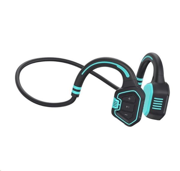 EVOLVEO bezdrátová sluchátka BoneSwim MP3 16GB,  na lícní kosti,  modrá