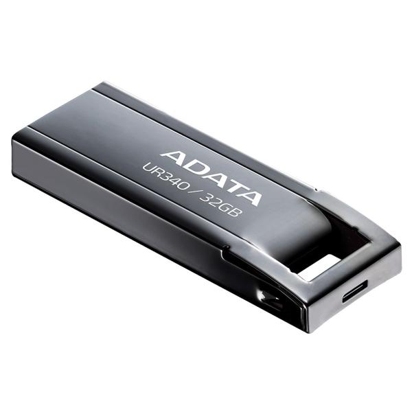 ADATA Flash Disk 32GB UR340,  USB 3.2 Dash Drive,  kov lesklá černá3