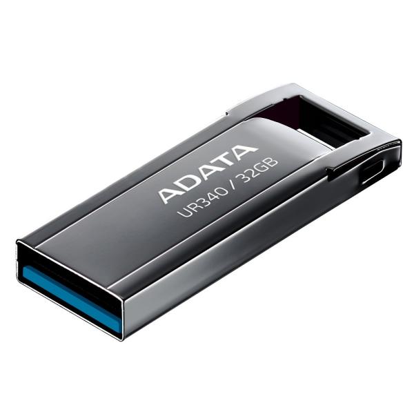 ADATA Flash Disk 32GB UR340,  USB 3.2 Dash Drive,  kov lesklá černá1