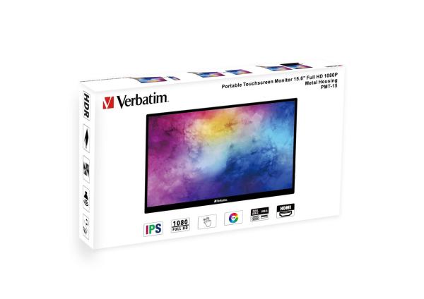 Verbatim PMT-15 Portable Touchscreen Monitor 15.6" Full HD 1080p Metal Housing Přenosný dotykový monitor2