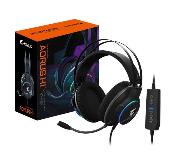 GIGABYTE sluchátka s mikrofonem AORUS H1,  headset,  USB5