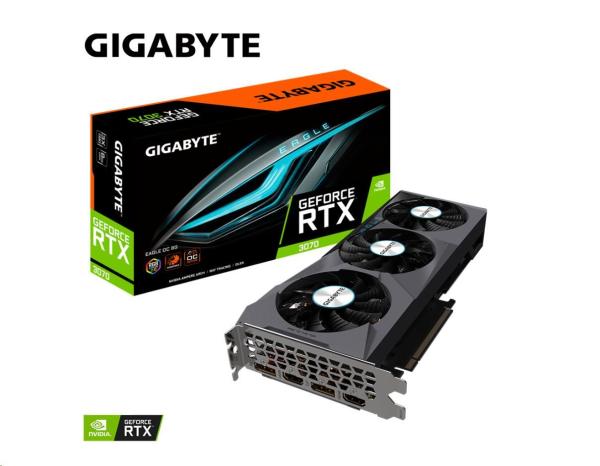 BAZAR - GIGABYTE VGA NVIDIA GeForce RTX 3070 EAGLE OC 8G Rev. 2.0,  RTX 3070 LHR,  8GB GDDR6,  2xDP,  2x HDMI - Po opravě (B3