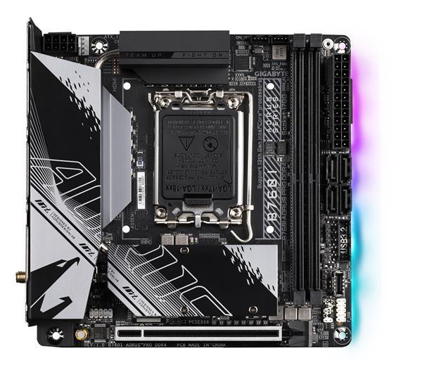 GIGABYTE MB Sc LGA1700 B760I AORUS PRO DDR4,  Intel B760,  2xDDR4,  1xDP,  1xHDMI,  WI-FI,  mini-ITX1