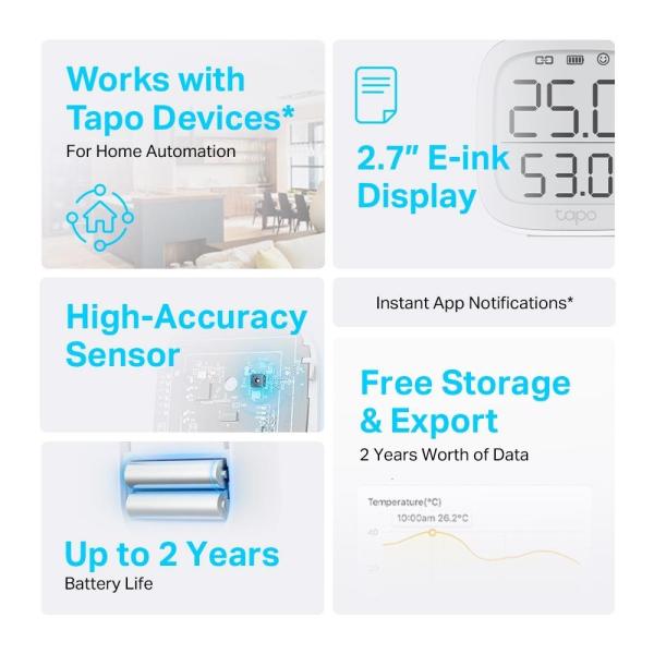 TP-Link Tapo T315 chytrý monitor teploty a vlhkosti s 2, 7" LCD displejem2