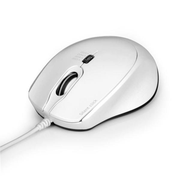 PORT optická myš SILENT,  USB-A/ USB-C,  3600 DPI,  bílá