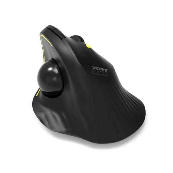 PORT bezdrátová ergonomická myš ERGONOMIC TRACKBALL,  2, 4 Ghz & Bluetooth,  USB-A/ C,  černá3