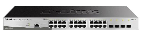 D-Link DGS-1210-28/ ME 28-Port Gigabit Metro Ethernet Smart Switch,  24x GbE,  4x SFP,  fanless