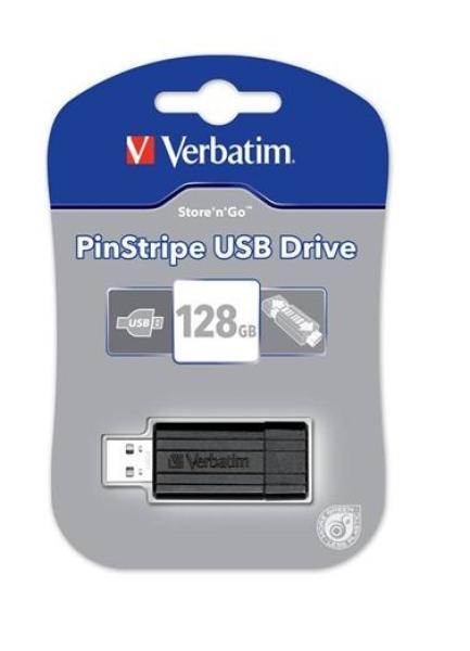 VERBATIM USB Flash Disk Store "n" Go PinStripe 128GB - Black