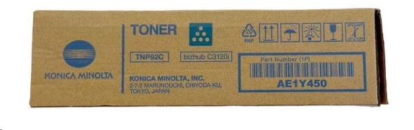 Minolta Toner TNP-92C,  azúrový do bizhub C3120i (4k)