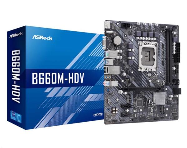 ASRock MB Sc LGA1700 B660M-HDV,  Intel B660,  2xDDR4,  1xDP,  1xHDMI,  1xVGA,  mATX