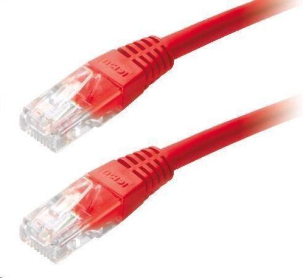 XtendLan patch kábel Cat5E, UTP - 0,25m, červený (predaj po 10 ks)