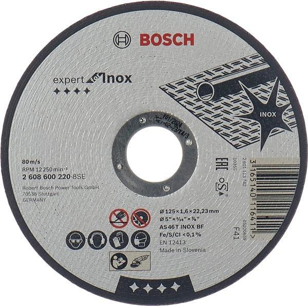 BOSCH dělicí kotouč rovný Expert for Inox,  AS 46 T INOX BF,  125 mm,  1, 6 mm