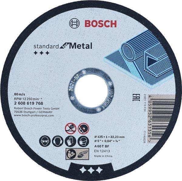 BOSCH rovný řezací kotouč Standard for Metal,  A 60 T BF,  125 mm,  22, 23 mm,  1 mm