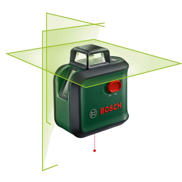 BOSCH AdvancedLevel 360,  křížový laser,  přenost +- 0, 4 mm/ m