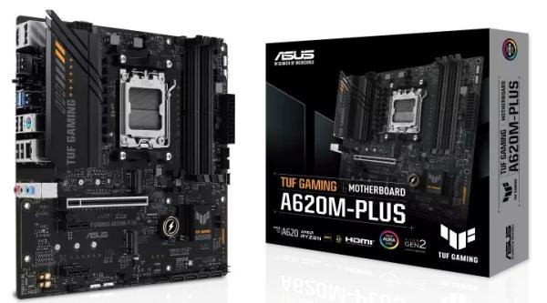 ASUS MB Sc AM5 TUF GAMING A620M-PLUS,  AMD A620,  4xDDR5,  1xHDMI,  2xDP,  mATX