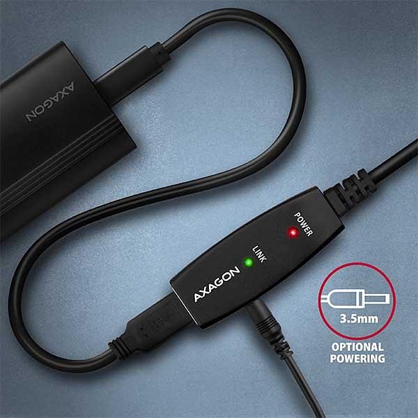 AXAGON ADR-220, USB 2.0 A-M -> A-F aktívny predlžovací / repeater kábel, 20m6