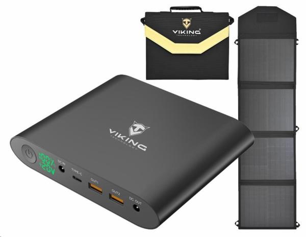 Viking notebooková power banka Smartech,  20000 mAh + solární panel L60