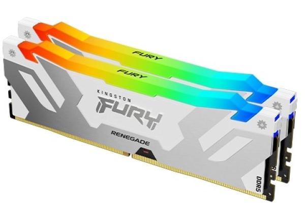 KINGSTON DIMM DDR5 32GB (Kit of 2) 6000MT/s CL32 FURY Renegade Bílá RGB XMP