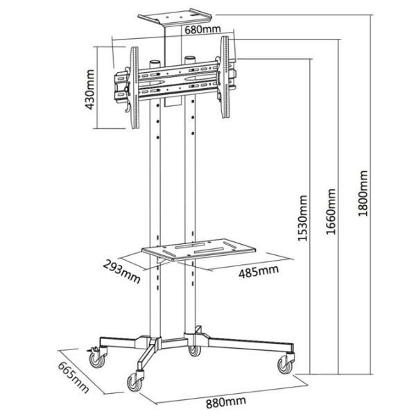 Tv stojan s policema Fiber Mounts M6C612