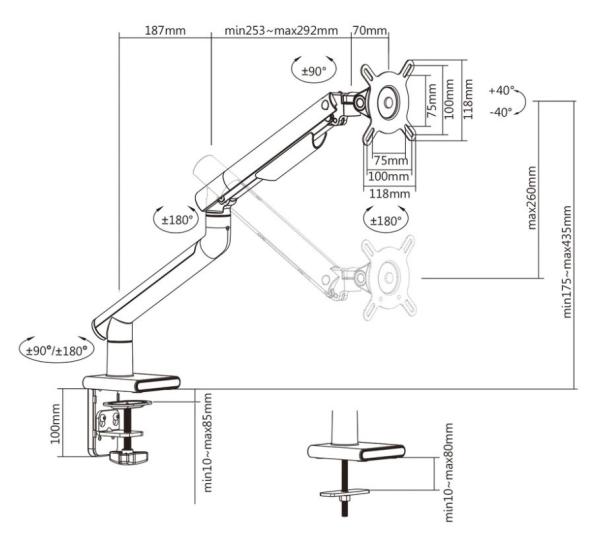 Prémiový stolní držák monitoru Fiber Mounts M4C374