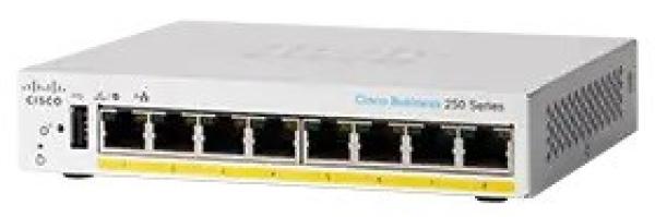 Cisco switch CBS250-8PP-D-UK (8xGbE, 8xPoE+, 45W, fanless) - REFRESH